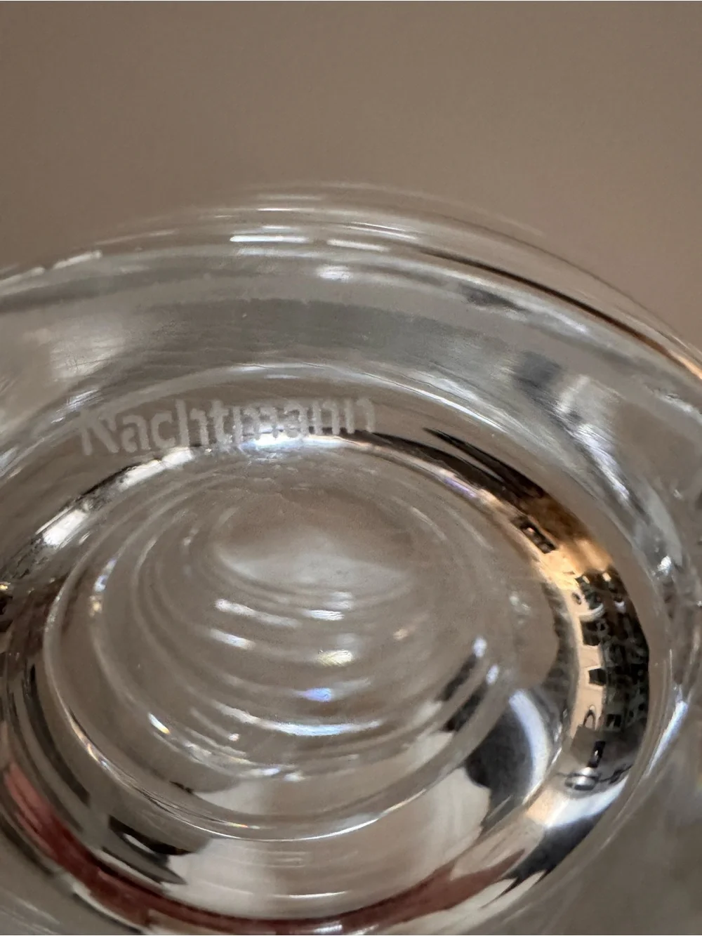 Natchmann (Germany) Clear Swirled Crystal Vase